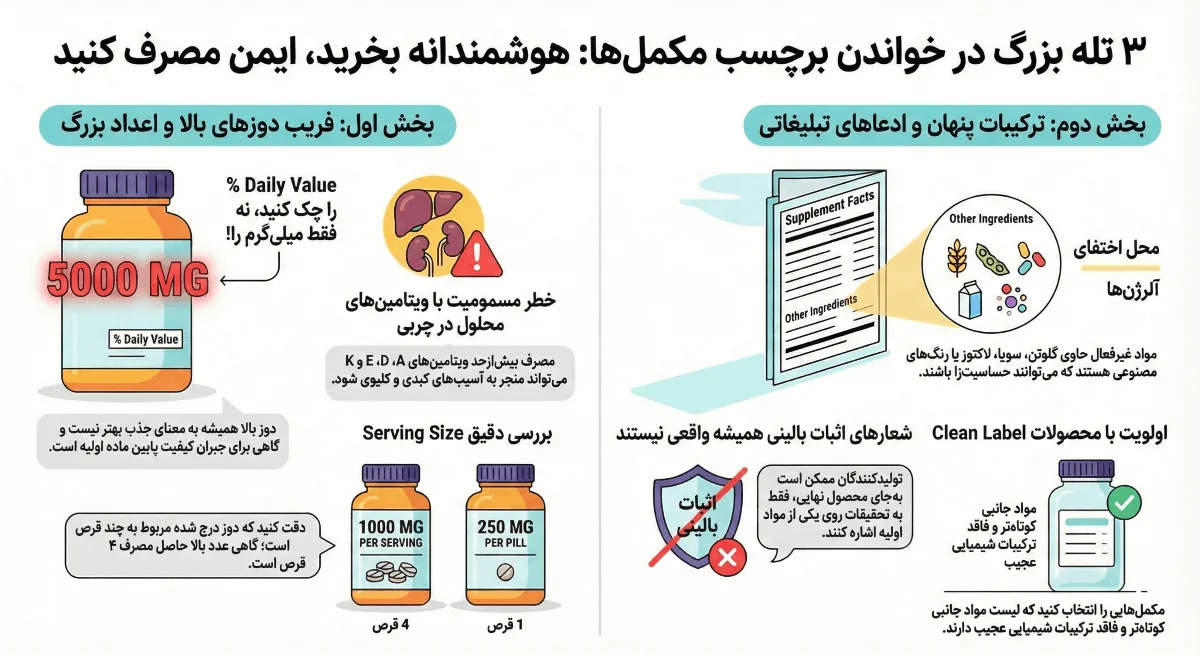اشتباهات رایج در خواندن برچسب مکمل ها