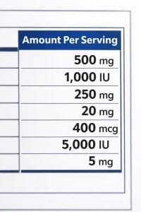 ستون Amount Per Serving در برچسب روی مکمل ها