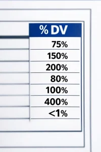 ستون %DV در لیبل مکمل ها