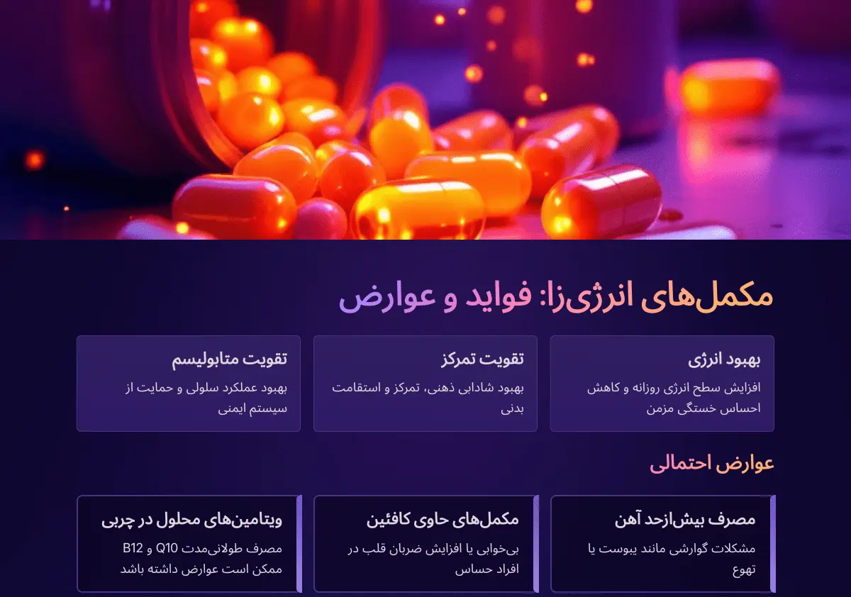 مکمل های انرژی زا و رفع خستگی